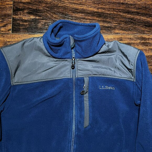 L.L. Bean Fleece Jacket Blue Gray Men’s Size Medium - Picture 2 of 8
